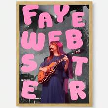 1 件 Webster 热门歌手 Faye Webster 海报艺术墙家居客厅卧室酒吧美学装饰可选框架 - 彩色 - 查看 25