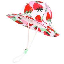 可调节婴儿/幼儿遮阳帽，宽檐夏季户外帽，带下巴系带，适合女婴 - 女童盆帽 - 查看 44