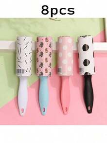 3/4/8pcs Random Color Sticky Lint Roller, Portable Pet Hair Remover, Reusable Lint Brush Cleaner - Multicolor - View 11