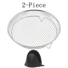 5 peças/Conjunto Acessórios para Fritadeira a Ar em Aço Inoxidável - Encaixáveis, Inclui 2 Luvas Resistentes ao Calor, Adequado para Forno e Fritadeira, à Prova de Lava-Louças, Escolha Perfeita para Cozimento Saudável em Feriados