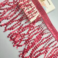1pc 1yard Multi-Color Lace Ribbon Laser Sequin Tassel Trim Decoration, Latin Dance Costume Accessory, Lace DIY Sewing Decoration - Multicolor - View 22