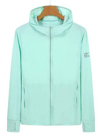 YOMEGO 夏季防晒女士皮肤外套连帽防晒透气凉爽薄款风衣休闲夹克 UPF 50+ 防紫外线