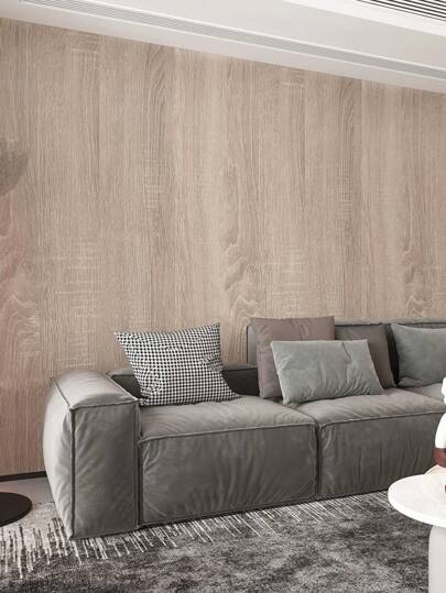 Roll Classic Wood Grain Removable PVC Self Adhesive Wallpaper, Waterproof Dirt Resistant Texture Wallpaper Living Room, Bedroom, Tafel Door ation view 2