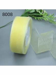 50y 透明装饰雪纱丝带，3.8 厘米宽缎带，DIY 礼品包装，发饰和工艺丝带，圣诞节情人节