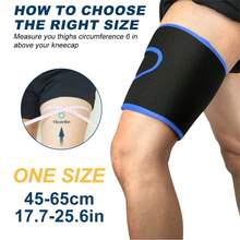 1pc Adjustable Compression Thigh Support Sleeve With Non-Slip Nylon Buckle, Joint Protection Support, Suitable For Running Sports, Unisex, Fitness Accessory - Multicolor - View 4