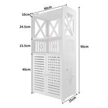 Lucn Skeleton Carving Double Door Bathroom Cabinet, Hollow Carved 2-Door Wood-Plastic Shelf Cupboard Cabinet PVC Bedroom Storage Unit Freestanding Waterproof For Bedroom, Kitchen, Hallway, Closet, Washroom, Office, Parlor, Etc., Size: 40*25*90 CM, White, Modern And Elegant Style - 白色 - 查看 6