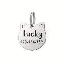 Hollow Round-Eared Cat Head Pet Tag Dog Tag Cat Tag Hollow Pet Cute Identity Tag