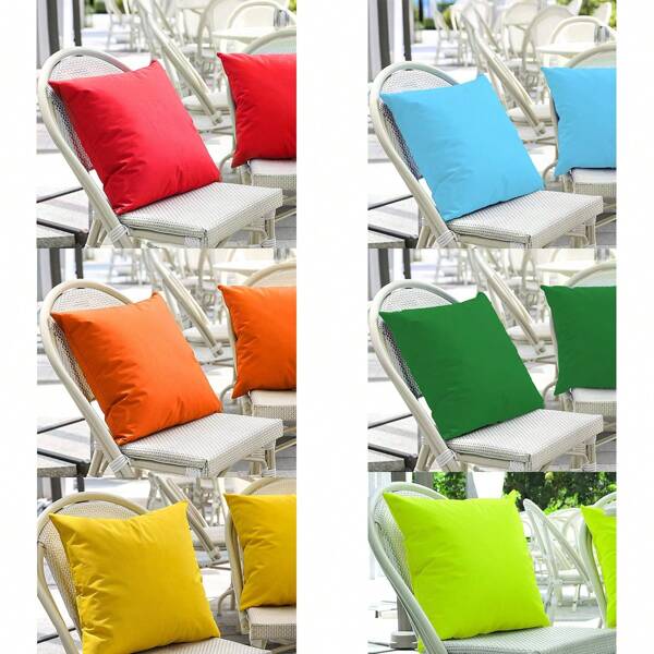 2 Pieces Orange Throw Pillow Covers, Vivid Dopamine Color Oxford Waterproof Cushion Covers, PU Waterproof Treatment, Suitable For Outdoor Sofa, Patio, Pool, Living Room, Bedroom, Garden, Summer Home Decor, Party