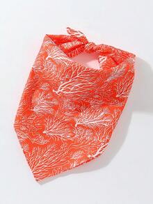 1条女士时尚海滨螃蟹虾贝壳印花头巾，防晒防风，可作装饰性沙滩/度假发饰，弹力舒适，适合沙滩和度假场合穿着。 - 彩色 - 查看 8