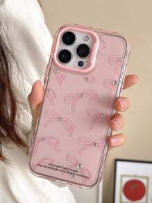 Carcasă de telefon drăguță cu pandantiv din dantelă cu flori de cireș roșu, ondulată, compatibilă cu 16, 15, 14, 13 Pro Max, cu pandantiv din dantelă cu cireș, moale și frumoasă, pentru fete