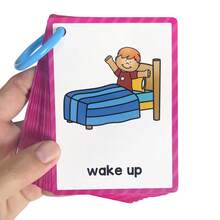 Lachilly Daily Routines Flash Cards For Kids – Learn Daily Activities Vocabulary Cards For Children – Homeschool Classroom Counseling Learning Card – Montessori Education Toys – Teacher Must-Haves - Multicolor - View 6