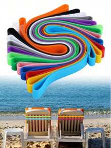 1/3/6pcs Thick Silicone Towel Bands For Beach Chair, Windproof And Stretchable Beach Towel Clips(Can Be Extended To 90 Cm),Strong Fixing Ability, Preventing Beach Towels And Bath Towels From Being Blown Away By Strong Winds, A Must-Have Item For Sunny Beaches, Easy To Clean, Colorful, Adjustable, And Reusable - Secure Fit For Pool, Cruise, Camping, Picnic, Travel, Gym, Yoga, And Outdoor Activities Summer Travel, Vacation Holiday