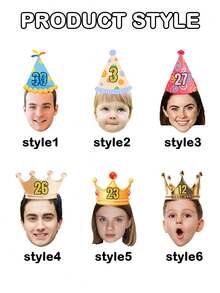 Custom Birthday Hat Face Banner,Personalized Birthday Banner,Customized Birthday Face Photo Banner And Age,Customizable Birthday Party Decoration,Customized Head Portrait On Banner,Decoration,Reusable,Suitable For Festival Celebrations,Anniversaries,Weddings,Men,Women,Friends,Family,Christmas Gift Supplies - Style a - View 4