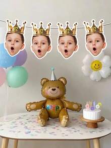 Custom Birthday Hat Face Banner,Personalized Birthday Banner,Customized Birthday Face Photo Banner And Age,Customizable Birthday Party Decoration,Customized Head Portrait On Banner,Decoration,Reusable,Suitable For Festival Celebrations,Anniversaries,Weddings,Men,Women,Friends,Family,Christmas Gift Supplies - Style a - View 5