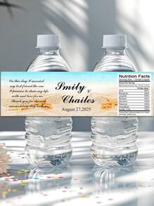 10/20/30 Stücke individuelle personalisierte Flaschenetiketten für Partys, verschiedene Designs verfügbar, 21x5cm, individualisierbare Namentextsticker, geeignet für Geburtstag, Taufe, Hochzeit, dekorative Wasserflaschenetiketten