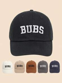 1顶“BUBS”刺绣棒球帽，时尚男女通用可调节户外遮阳帽，适合成人和儿童 - BUBS - 查看 2