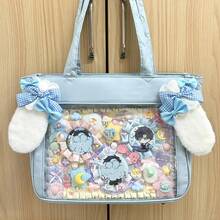 一对原创可爱手工兔耳朵DIY书包装饰挂件学校用品，返校 - 彩色 - 查看 1