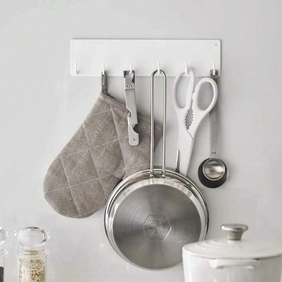 1 个磁性粘合挂钩，无需钻孔厨房储物挂钩
