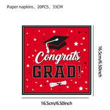 20PCS Gatherfun Graduation Party Napkins 2025 Graduation Party Supplies Purple Napkins Cocktail Napkins For Congrats Grad Party Decorations - Black - View 17