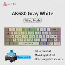 AJAZZ AK680 有线机械键盘，奶油色马卡龙色，热插拔，适用于办公、游戏、电子竞技 - 彩色 - 查看 14