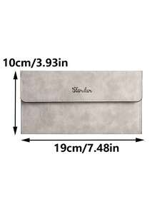 1pc Long Bifold Unisex Leather Passport Wallet With Credit Card Slots, Holds Cash, Coins, Receipts, ID Cards, Bank Cards - Multicolor - View 2