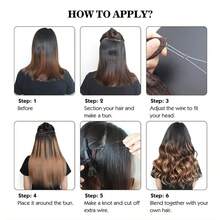 Human Hair Extensions Invisible Wire Hair Extensions Black Remy Fish Line Hair Hairpiece With Fish Line