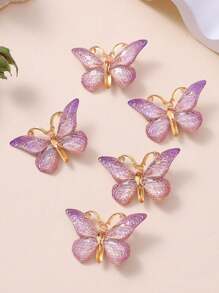 10 piezas de pasadores de pelo con mariposas 3D para niños, accesorios de pelo lindos de color degradado para niñas