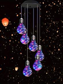 Solar Color Changing Wind Chimes With RGB Rose Ball - Outdoor Garden Decoration, Suitable For Garden, Courtyard, Villa, Park Landscape Light Hanging Lamp Gift For Mon - Color - View 17