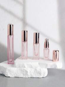 1/4 件 3/5/10ml 玻璃香水喷雾瓶，带铝制喷雾器，可再填充旅行雾化器