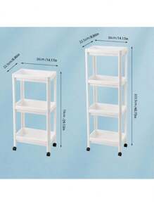 1 pieza Estantería de almacenamiento rectangular para la cocina, carrito rodante independiente, estantería organizadora para el baño, estantería de varios niveles para almacenar artículos de tocador y aperitivos
