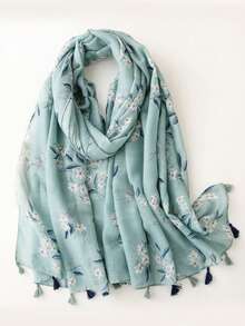 1 pezzo Accessorio da spiaggia, sciarpa morbida ed elegante da donna con stampa colorata, scialle lungo versatile, coprispalle da spiaggia, fascia di moda, adatto per tutte le stagioni e per vestiti