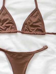 Women's Athens Suplex Curtain Bikini With Regulator - Chocolate Brown - View 2