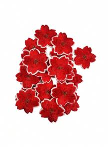10 piezas de Parches bordados de flor de cerezo pequeños para planchar en aplicaciones de decoración en faldas, bolsas, reparación de agujeros, decoración para chaquetas, mochilas, camisetas