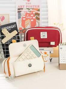 Papelería minimalista Pouch, estuche de lápices de gran capacidad de alta calidad adecuado para estudiantes, bolsa de útiles escolares, regalos de vuelta a la escuela - Multicolor - Ver 8