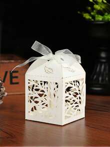 10/50pcs Leaf Pattern Laser Cut Candy Boxes Small Chocolate Packaging Boxes Favor Boxes For Wedding Engagement Bridal Showr Birthday Party Decorations - Multicolor - View 6