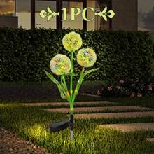 1 pièce / 2 pièces Lumières de jardin solaires LED en forme de pissenlits - Éclairage extérieur paysager à boules multicolores avec design de piquet résistant aux intempéries pour parcs, jardins et décorations de fête, mise en valeur du paysage | Lumières décoratives pour pelouse | Lumières solaires de jardin