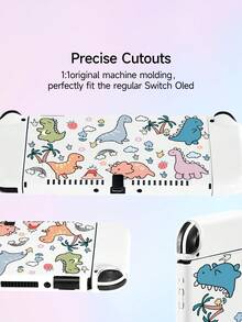 1 件可爱动物和恐龙图案保护套，兼容 Switch/Switch 2 游戏机，包含储物袋、卡槽底座、柔软亲肤的游戏机保护套，是兼容 Switch 玩家的最佳礼物 - 彩色 - 查看 6