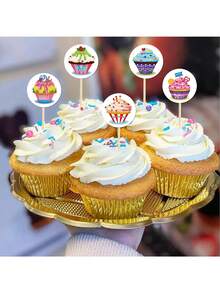 500 Pcs/Roll Summer Ice Cream Doodle Stickers, 1 Inch Round, 8 Cartoon Patterns, Office Stationery Labels, Teacher Rewards, Scrapbooking DIY Decor, PVC Waterproof Decals - Multicolor - View 4