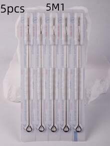 50pcs/100pcs Disposable Sterile Tattoo Needles Assortment, 3RL,5RL,7RL,9RL,5RS,7RS,9RS,5M1,7M1,9M1 Tattoo Cartridge Needles, Includes Grip Tips, Ink And Magnifier Glasses