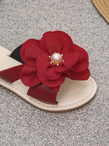 Summer New Fashionable Sparkling Rhinestones Beaded Girls' Soft Bottom Square Toe Slippers.