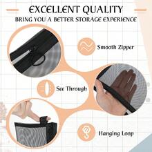 1 件定制刺绣网眼化妆包，透明拉链化妆袋，用于化妆和旅行必需品，旅行袋，用于日常洗漱用品，轻便便携的旅行收纳袋 - 彩色 - 查看 8