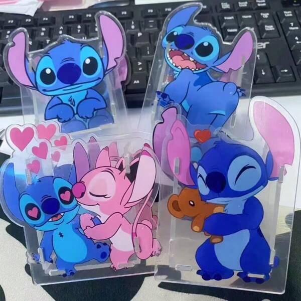 Disney Disney Stitch Acrylic Cartoon Anime Pen Holder, Simple Style Student Desk Organization Storage Cup,School Supplies,Back To School