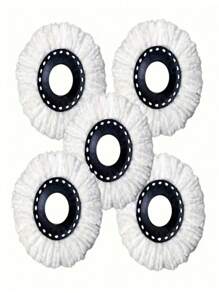 1/3/5/6/8 Pcs Rotating Mop Replacement Heads, With Ultra-Fine Fiber And Washable Features, Compatible With Round Vortex Rotating Mop, Standard Round Cleaning Replacement, Home Cleaning Essential For Mirror-Like Smooth Floor, Removes Grease And Dust