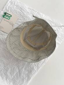 女士格子带渔夫帽,卷边防晒时尚夏季轻便透气百搭渔夫帽 - 多色 - 查看 10