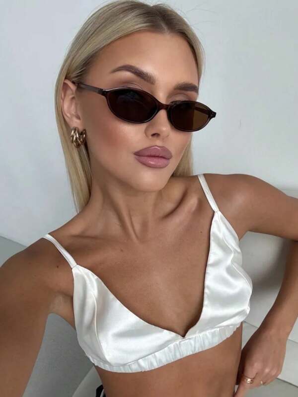 1PC Classic Vintage Hot Girl Style Popular Design Elegant Oval Plastic Small Frame Fashion Glasses,For Women-Tropical Beach Vacay,Street-Photography,Musical Festival Decoration Suitable For All Face Shapes,Summer Accessories Preppy Style For Back To School