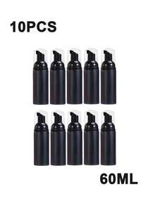 60毫升粉色泡沫按压瓶，睫毛洗发水瓶，旅行泡沫按压瓶，空塑料瓶，可重复灌装迷你皂液器，适用于洗手液、睫毛洗发水、沐浴露，适合旅行、居家和学生返校使用 - 黑色 - 查看 12