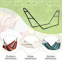 MAMIZO Universal Hammock Stand For Outside, 550 LBS Capacity, Heavy Duty Double Steel Hammock Stand Only, Easy Assembly, Fits 9-14Ft Hammocks, Holding 2-3 People For Indoor & Outdoor Use - Black - View 7