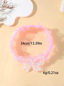 1pc Fashion Elegant Pink Lace Elastic Garter Belt, Bowknot Decor Sexy Thigh Chain, Wedding Bridal Bridesmaid Garter