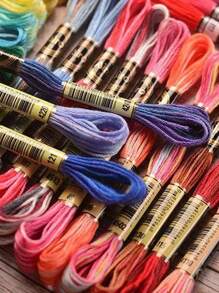 1 Conjunto de 12/24/36 Cores Fios de Bordado do Arco-íris, Fios de Bordado de Pulseira, Fios de Seda Artesanal, Conjunto de Fios de Bordado Aromáticos, Fios de Costura e Bordado DIY, Artesanato DIY - Cor Aleatória