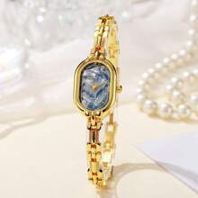 Famous Brand Women Watch Thin Bracelet Watch Retro Small Gold Watch For Women Oval Dial Luxury Fashion Quartz Wristwatch
